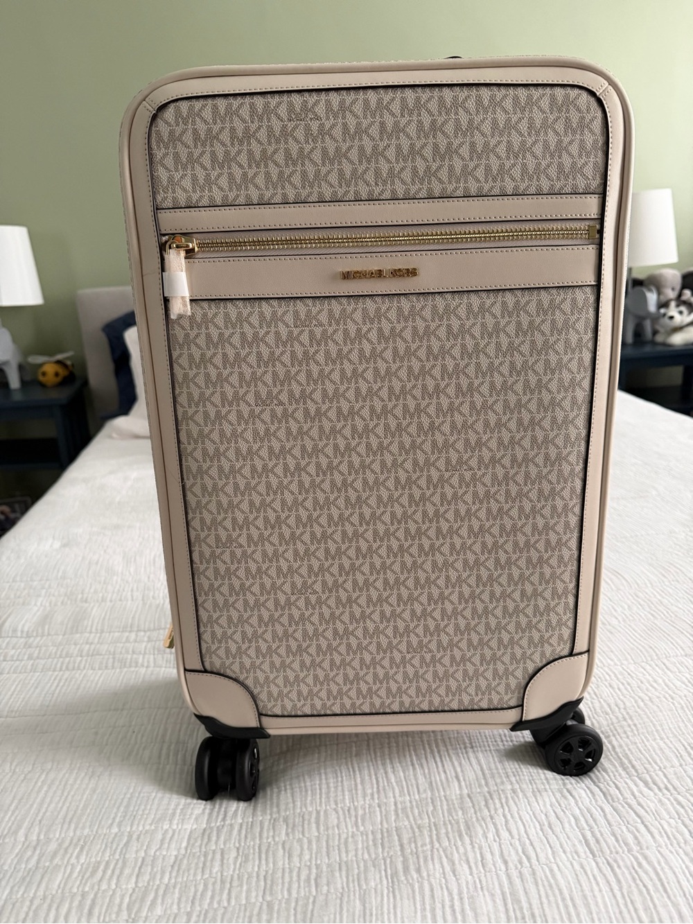 Michael Kors Beige & Cream MK Monogram Carry-On Spinner